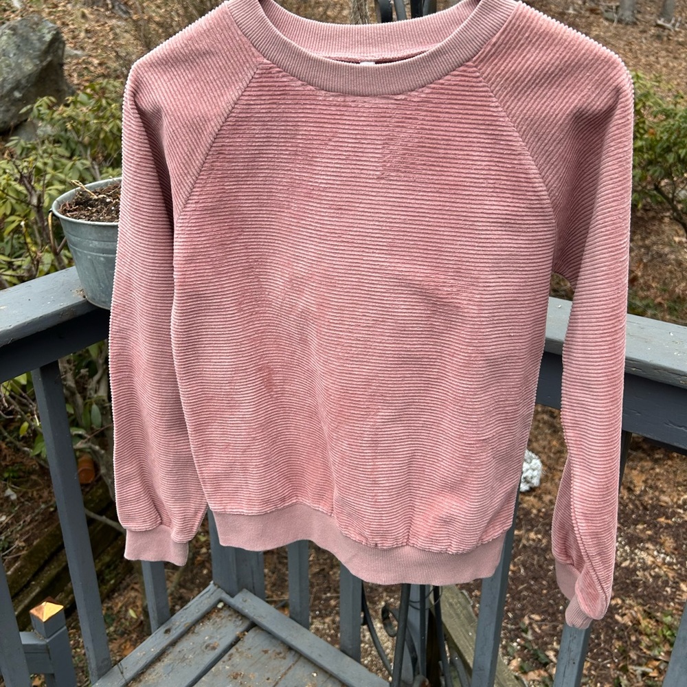 Source Unknown Dusty Pink Ribbed Long Sleeve Top
